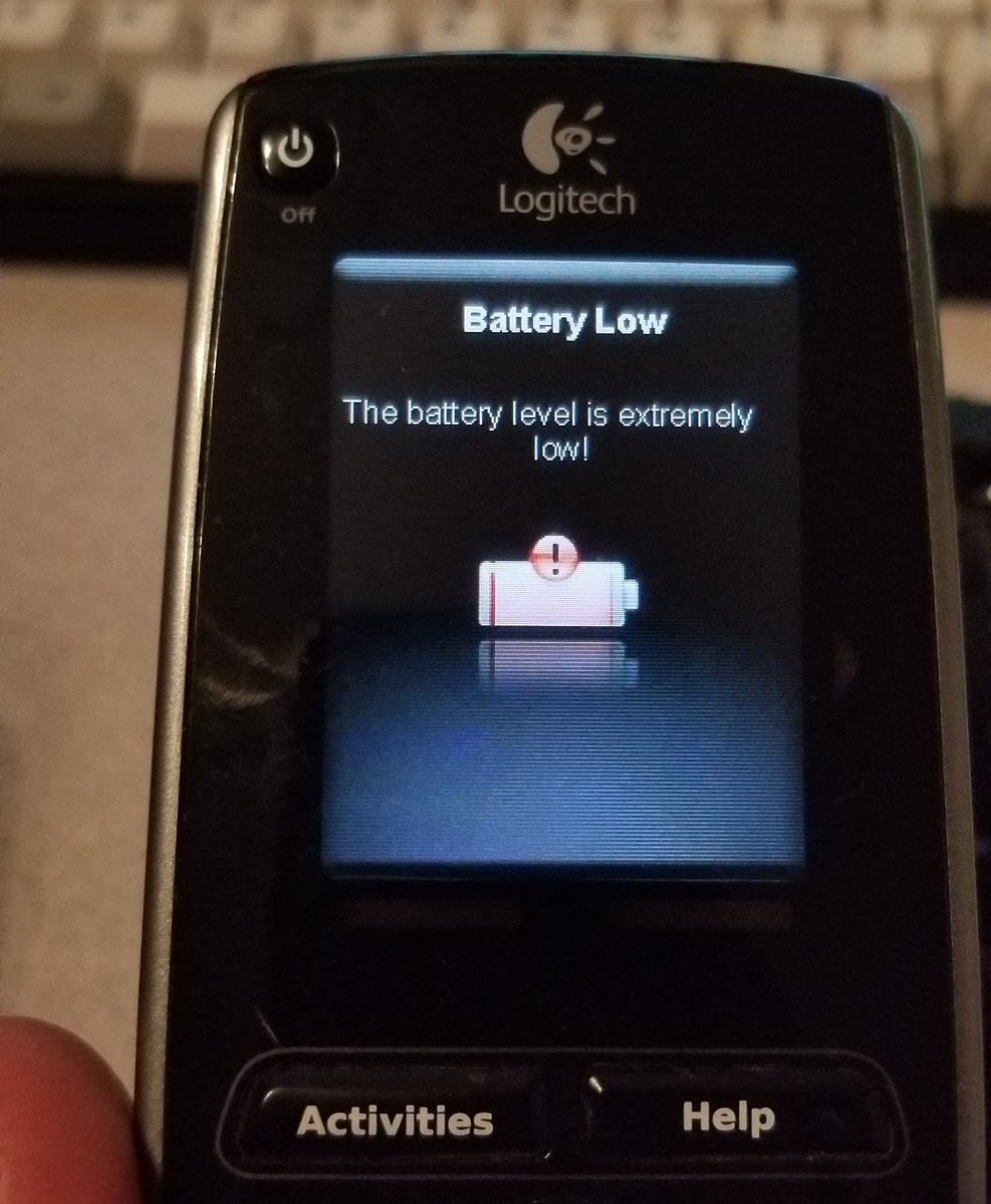 I'm trying to get this Logitech Harmony 900 remote working, but it keeps telling me the battery level is extremely low...