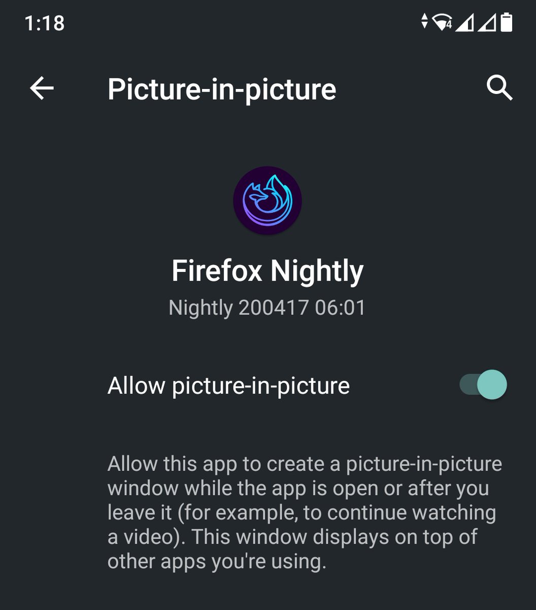 JoGarWeb's tweet image. #FirefoxPreview en Nightly ya soporta Picture in Picture 😍😍

Ya solo que se pueda instalar la extensión &quot;video background play fix&quot; y lo hago mi navegador predeterminado 😍😍😍