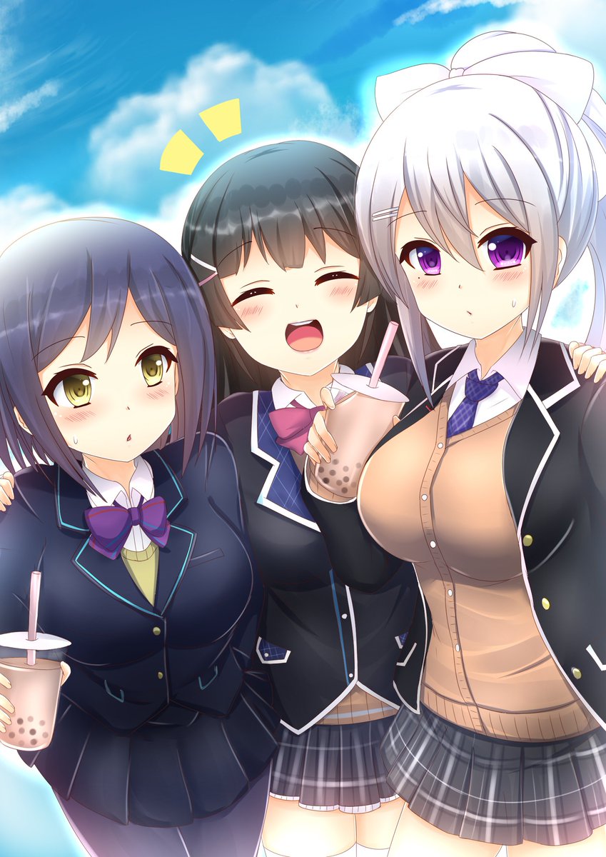 樋口楓 ,静凛(しずりん)(にじさんじ) ,月ノ美兎 「JK組
#みとあーと #でろあーと #凛Art 」|カネネコ🎨イラスト仕事準備中 Commission will openのイラスト