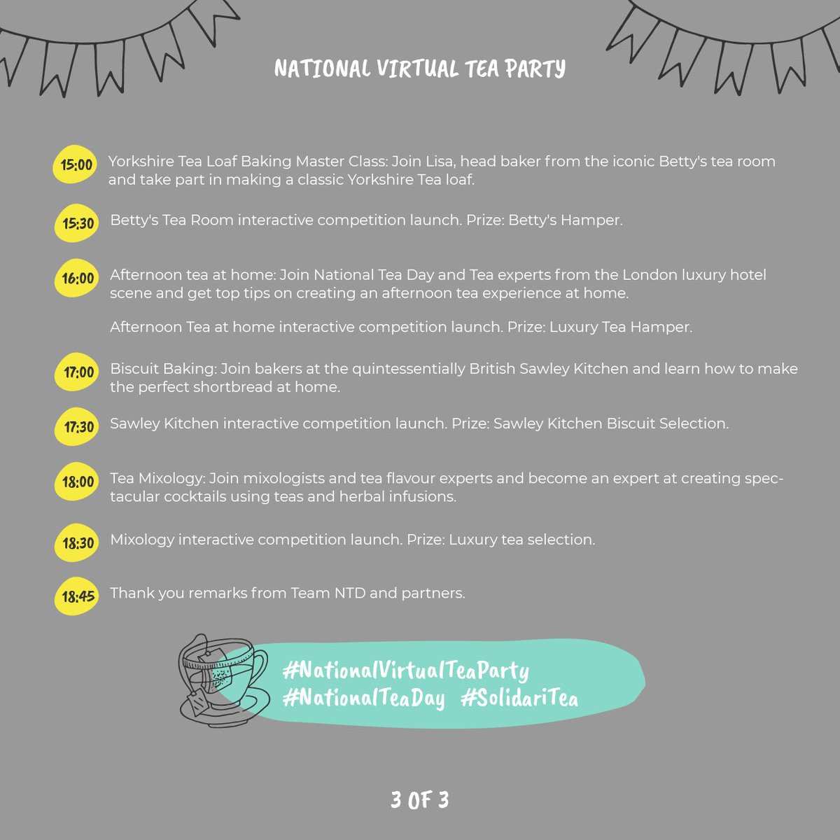 Nationalteaday's tweet photo. #NationalVirtualTeaParty
Check out updates on our site https://t.co/X8ultxGpAI
#SolidariTea
Who’s coming ?
#retweet ☕️🥳👫🏃‍♀️❤️🍰💚🌿 https://t.co/cC2nsios8d