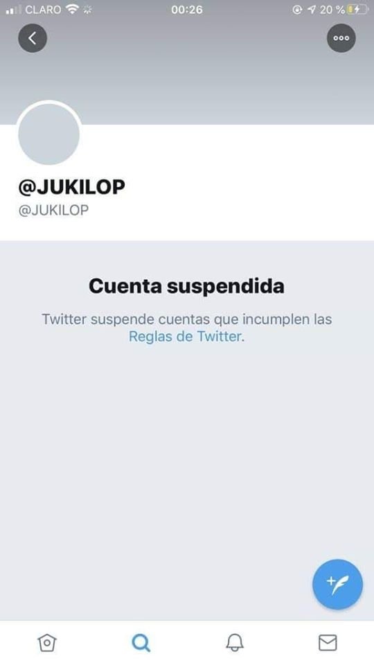 luis_feer1's tweet photo. WEEEEEE!!!
JUAN DE DIOS PANTOJA perdió la verificación en Twitter, KIMBERLY lo dejo de seguir y la cuenta de jukilop fue dada de baja
#LIZYOTECREO https://t.co/fe0UuCTX5t