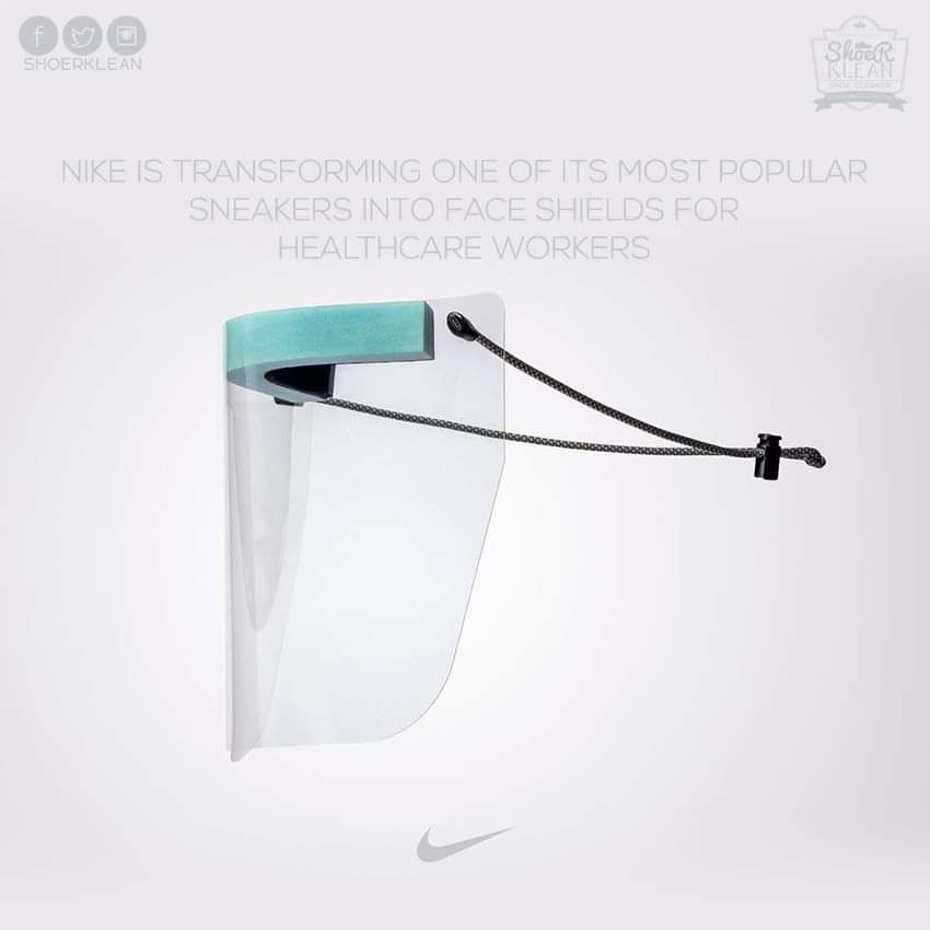 shoerklean's tweet photo. Nike is transforming one of its most popular sneakers into face shields for healthcare workers
#Shoe #shoes #ShoeCleaner #Cleaner #Sneakers #Sneaker #sneakerhead #sneakerheads #sole #shoerklean #streetwear #supreme #adidasshoes #yeezyboost #sneakerholics #jumpman #jordans https://t.co/83S23WmrEM