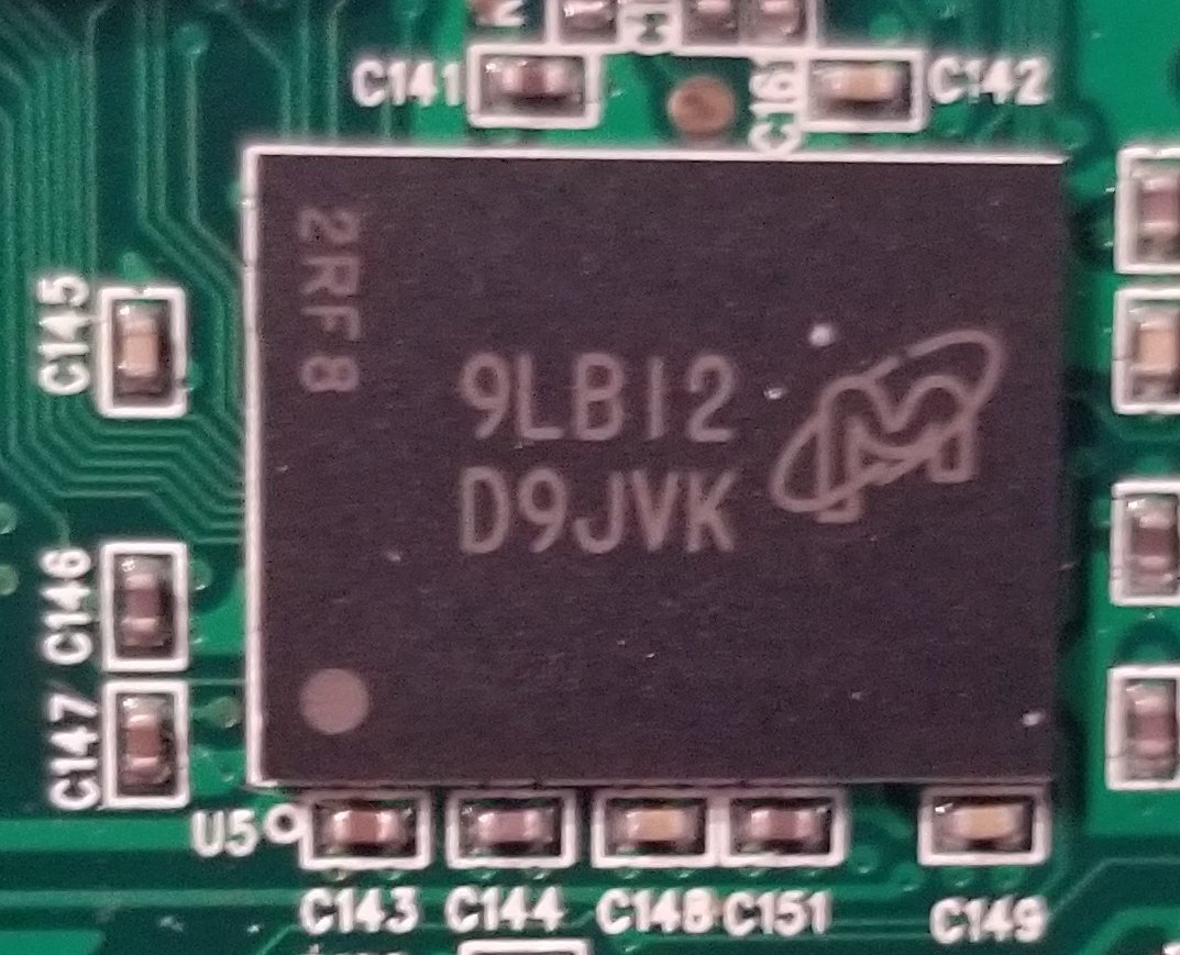 This is a Micron D9JVK.What's that? Well, it's a code: Micron does a stupid thing where they don't print the part number on the thing, but then have a page where you can type in the code and get the part back.This is actually a MT48H16M32LFCM-75:B. It's 32 megabytes of RAM.