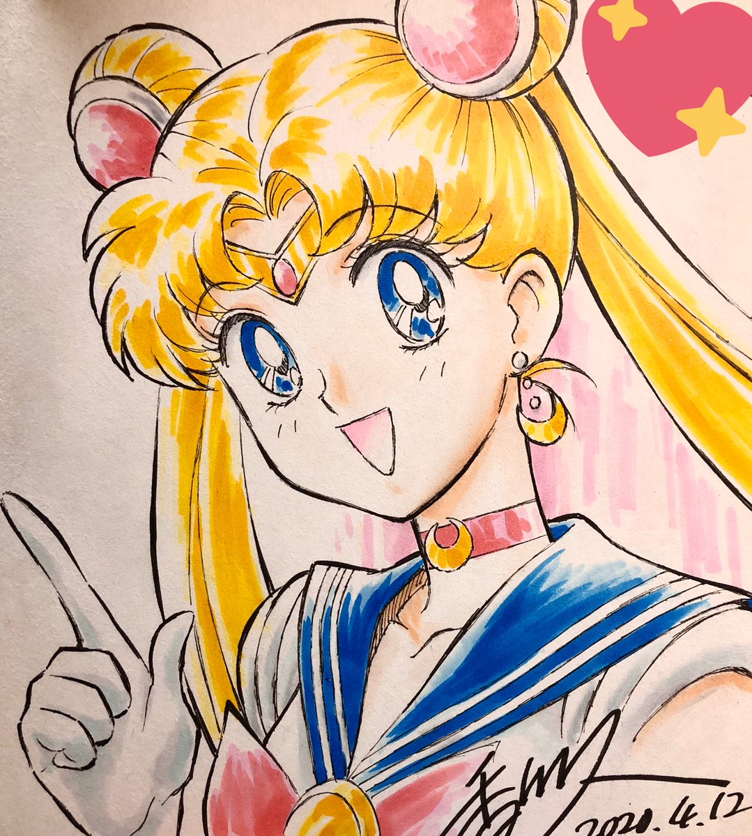 sailor moon ,tsukino usagi 1girl solo blue eyes sailor senshi uniform earrings jewelry blonde hair  illustration images