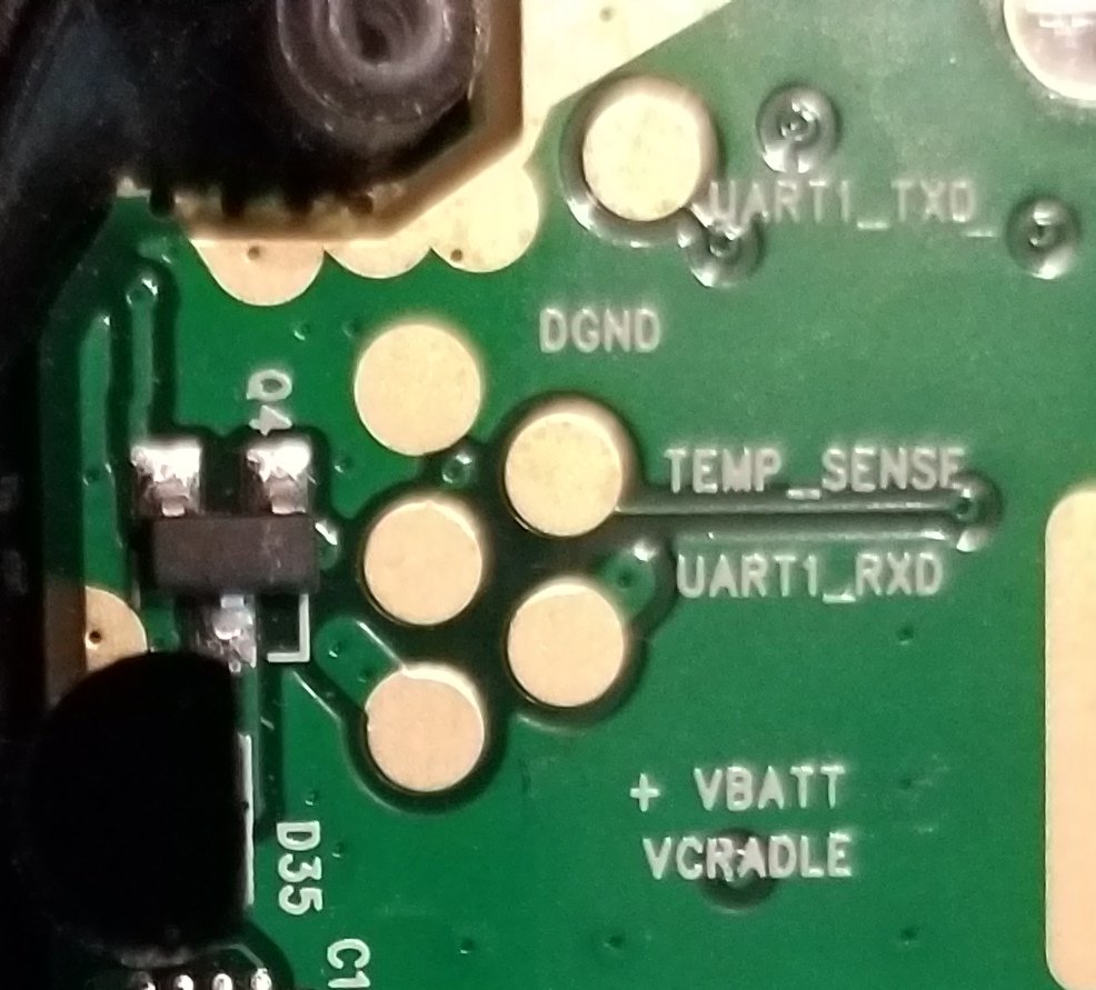 Check out these test points.you've got UART, temperature, voltages, and temperature sensing