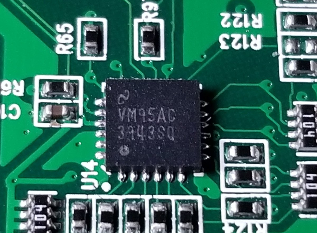 And this little chip here is a National Semiconductor VM95AC... I can't find specific results, but it may be a EEPROM?