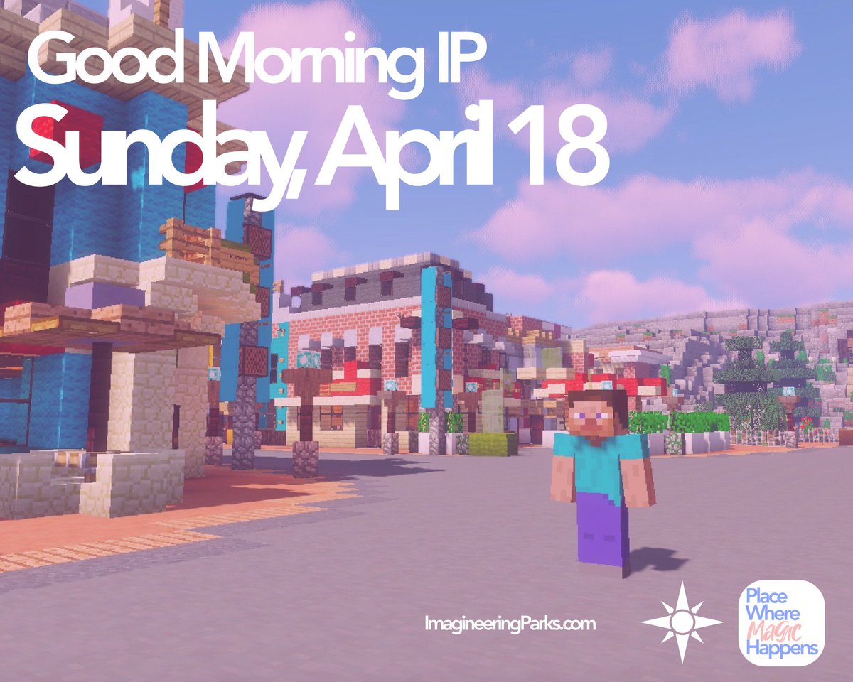 ImagineerParks's tweet photo. Good Morning IP ✨ It’s Sunday, April 18th, 2020.
Come on today to enjoy the adventure and excitement of Dream Kingdom (don’t forget to bring your best camera 😉).
--
#MinecraftThemeParks #Disneyland #Gaming #MinecraftDisney #NowMoreThanEver #MinecraftedIt #DisneyParks https://t.co/HkDceD1Lbh
