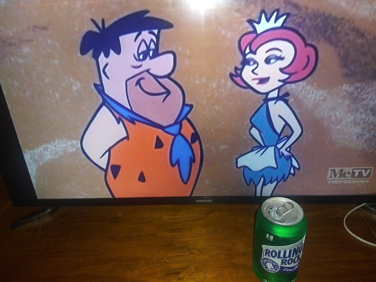 Killing some rocks while watching Fred Flintstone be a pimp and a playa. #Rollingrock #Flintstones