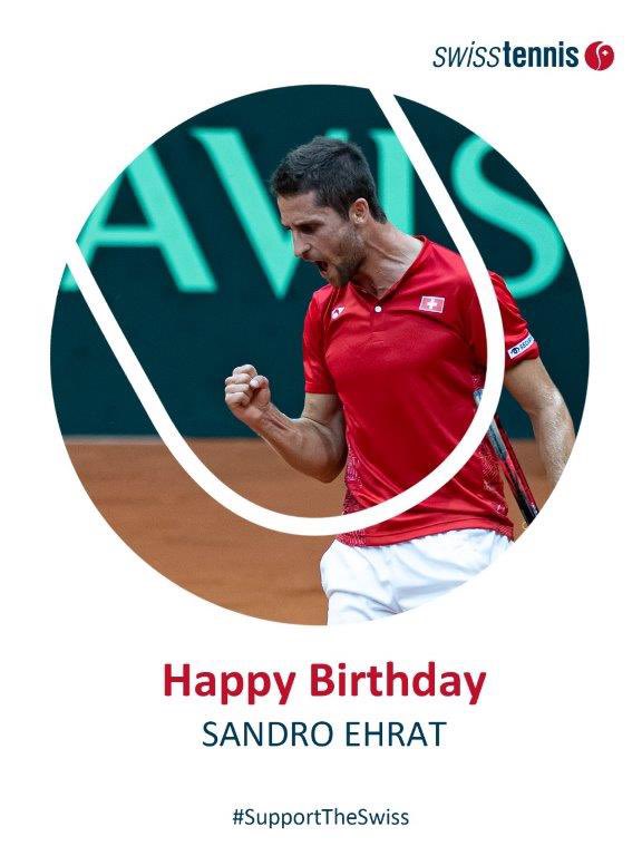 swiss_tennis's tweet photo. 🎉🎂🍀✊🏻🎁 Happy 29th Birthday and all the best, Sandro #Ehrat! #SupportTheSwiss https://t.co/qLwNvdxJrR