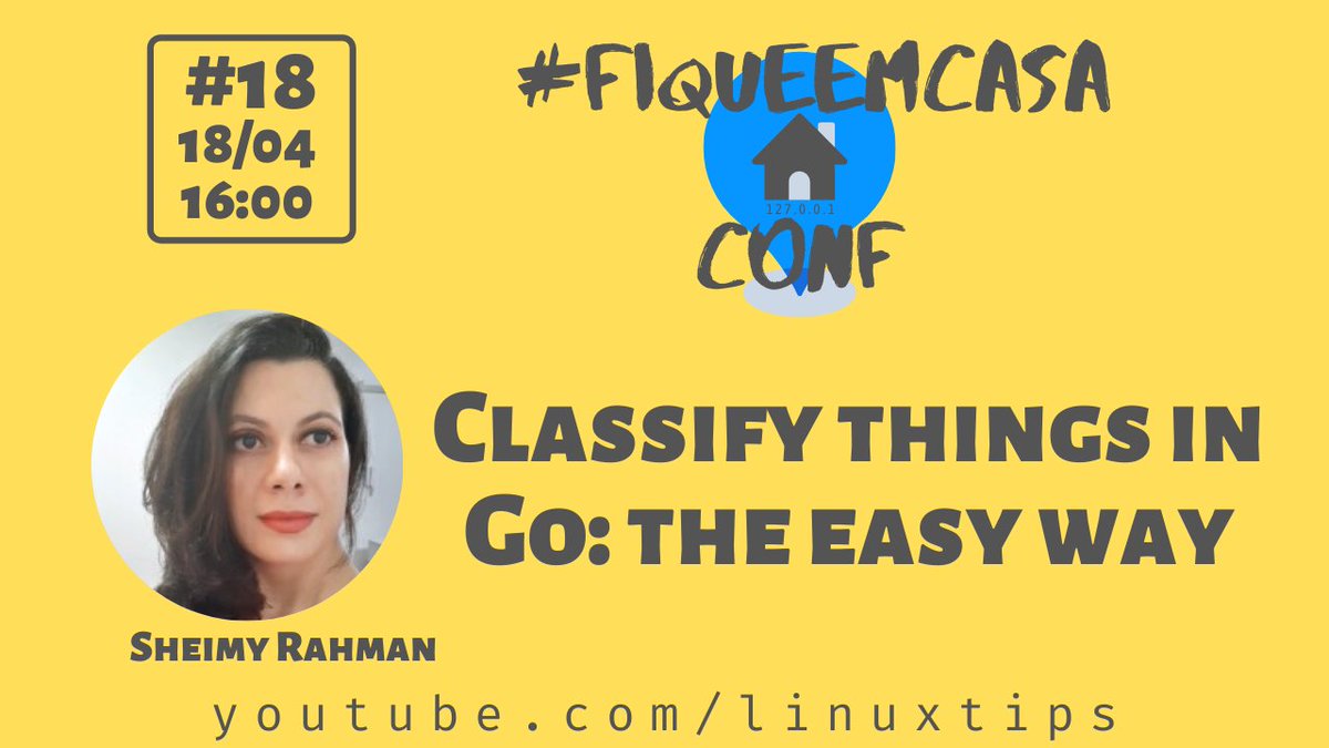 LINUXtipsBR's tweet photo. Hoje a sensacional Sheimy @Sheimy_Rahman  vem falar sobre o fantástico Go e desmistificar os conceitos por trás dos classifiers e mostrar como construir um, mostrando como o GO faz isso de uma maneira única, escalável e com desempenho. #FiqueEmCasaConf https://t.co/DIbiv2PZOV https://t.co/2B6CfC2roM