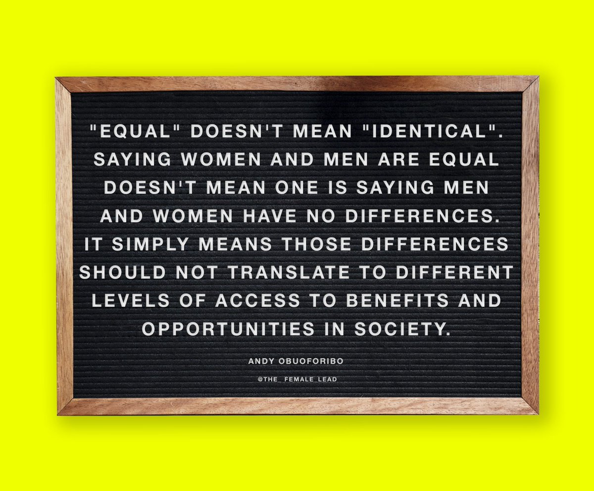 the_female_lead's tweet image. Equal doesn't mean identical 👇