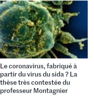 HuetSylvestre's tweet photo. Parfois, être poli ne permet pas de se faire comprendre. Je corrige donc le titre du Monde "Le coronavirus, fabriqué à partir du virus du Sida ? L'affirmation totalement farfelue, complotiste et scandaleuse de l'ex-Professeur Montagnier https://t.co/tggw3Z277H