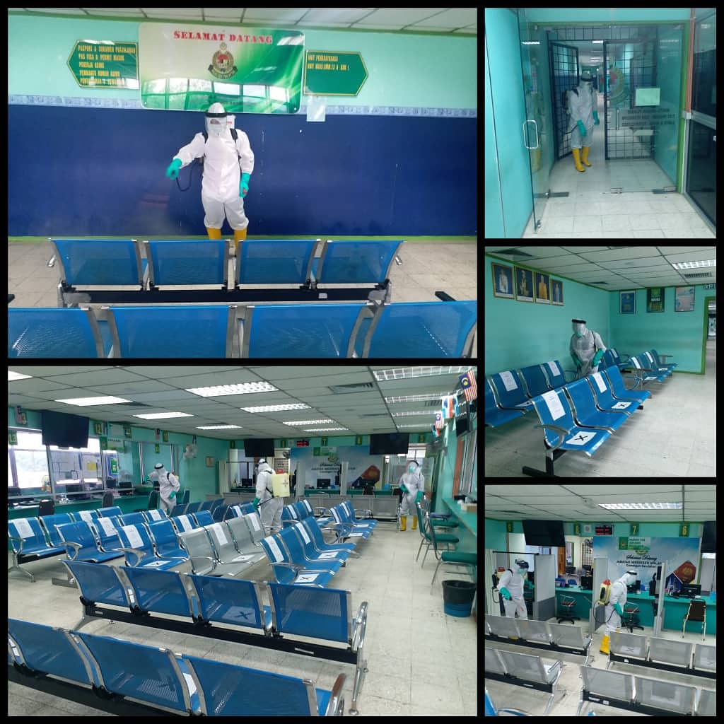 Imigresen Sabah On Twitter Proses Disinfeksi Oleh Kementerian Kesihatan Malaysia Pejabat Kesihatan Sandakan Di Pejabat Imigresen Sandakan Sabah Tarikh 18 04 2020 Sabtu 24 Syaaban 1441h Tempat Pejabat Imigresen Sandakan Sabah Https T Co