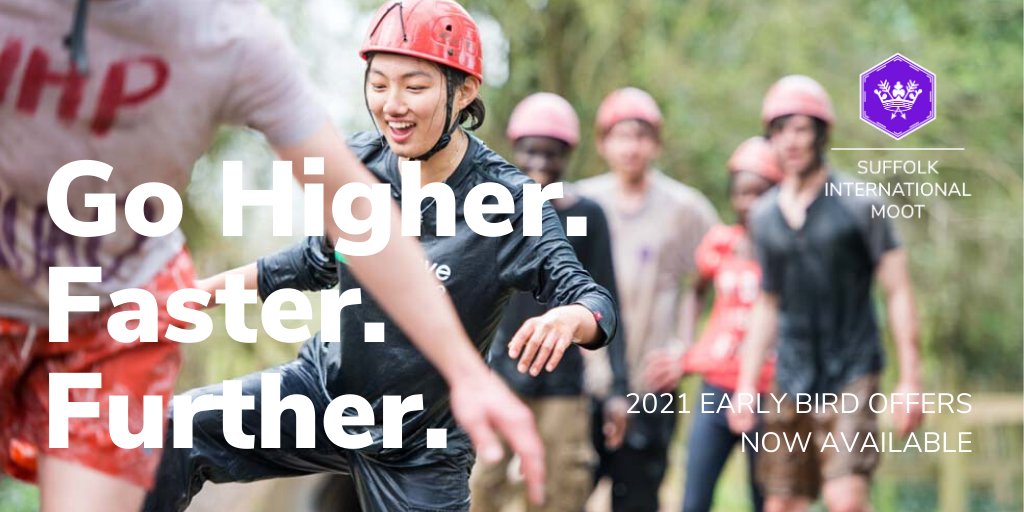 MootSuffolk's tweet photo. Go Higher.
Faster.
Further.
Suffolk International Moot (SIM) 2021 is going to be our biggest yet. An action packed 6 days of brilliant stuff to do that will get the adrenaline pumping.
Get Early Bird Offers Online Today! https://t.co/xvsd4WmSWm
#SIM21
#suffolkscouts https://t.co/4ScWwGOUe5