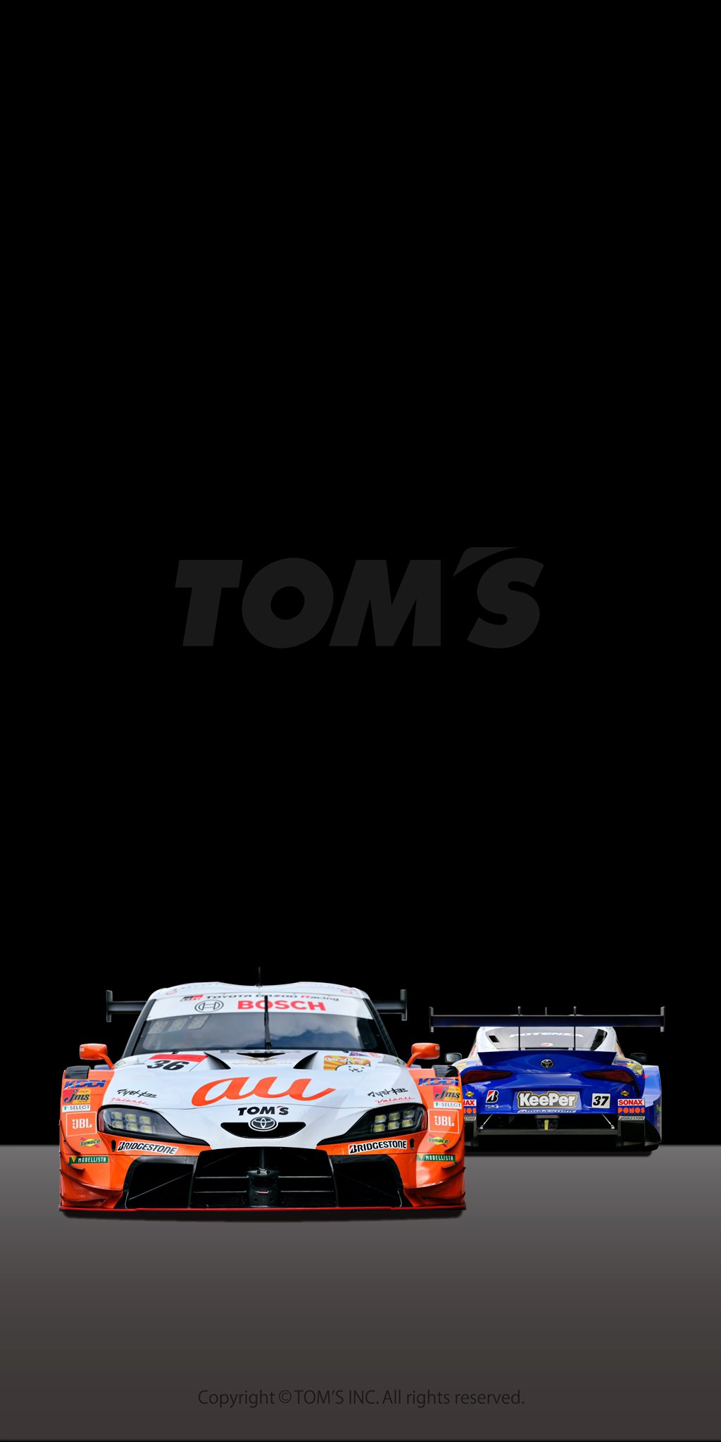 Tom S Racing 今日の スマホ壁紙 は 36 Au Tom S Gr Supra 37 Keeper Tom S Gr Supra の組合せです どっちにするか迷うー Supergt 壁紙 Wallpaper Tomsracing Au Keeper Supra スープラ Gazoo T Co Paj1sfgihm Twitter