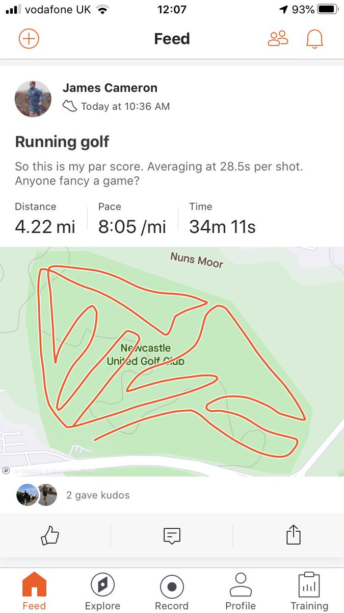 New game to play while the golf courses are shut: Running Golf! Head to your local course and give it a go! #runninggolf #lockdowngames @stravawankers