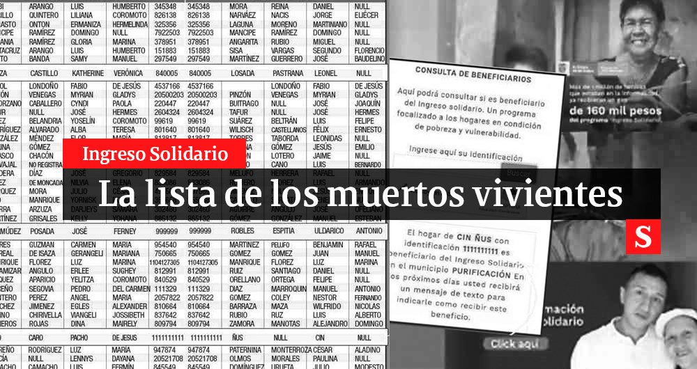 RevistaSemana's tweet photo. Miles de millones de pesos del programa creado para dar subsidios a 3 millones de personas vulnerables en medio de la pandemia se perdieron. SEMANA revela los detalles inéditos del escándalo.
https://t.co/DpKeRCtCuD https://t.co/FX7JIzHgEX