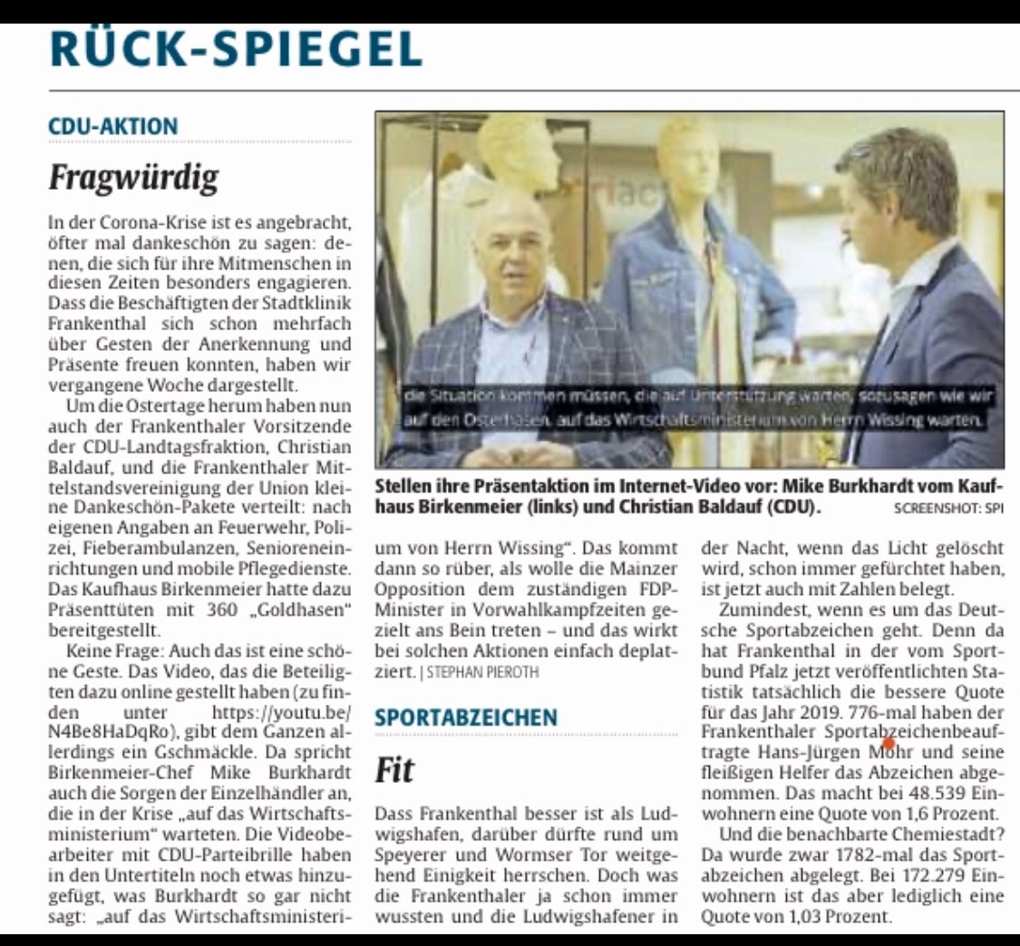 Zählt noch jemand mit wie oft die <a href="/cdurlp/">CDU Rheinland-Pfalz</a> in den letzten Tagen wahrheitswidrige Behauptungen aufgestellt oder Aussagen Dritter manipuliert hat? Jetzt wurde die Aussage eines Familienunternehmers aus Frankenthal, ähm, passend gemacht.