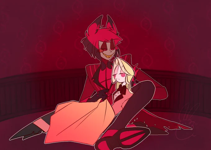 #HazbinHotel
#charlastor
アラスター「おやおや…もう寝てしまったのかい…?」 