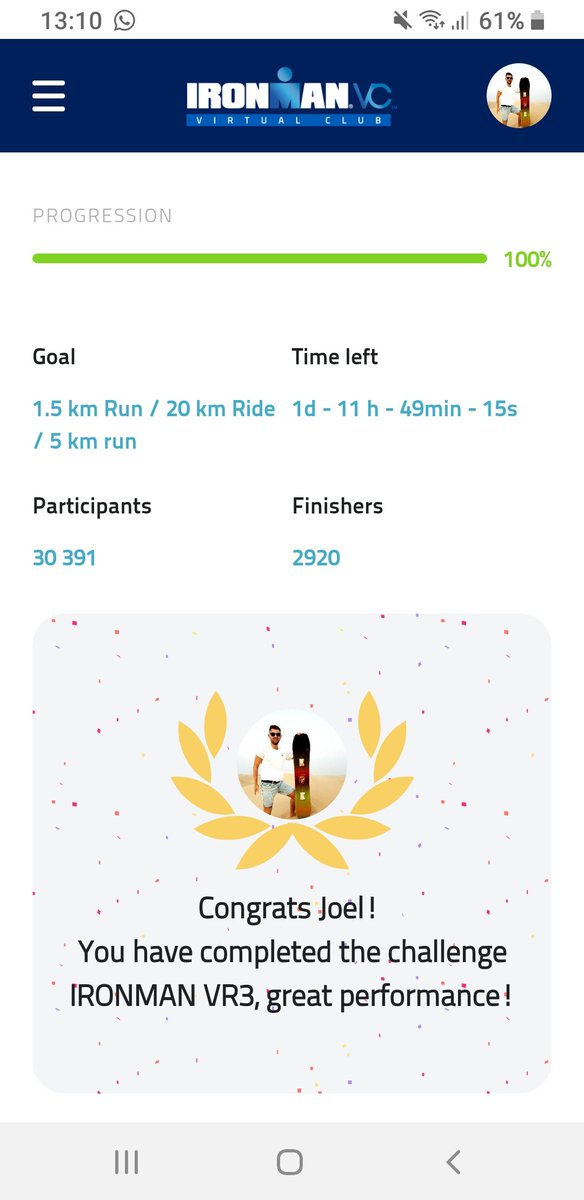 JoelSmith18's tweet photo. First ever attempt at an event, 1.5km run, 20km cycle, 5km run. Enjoyed it👍🏃🏼‍♂️🚴‍♂️🥵 #SprintIronman #IronmanVC #IRONMANVR3 https://t.co/4amE1l3NYz
