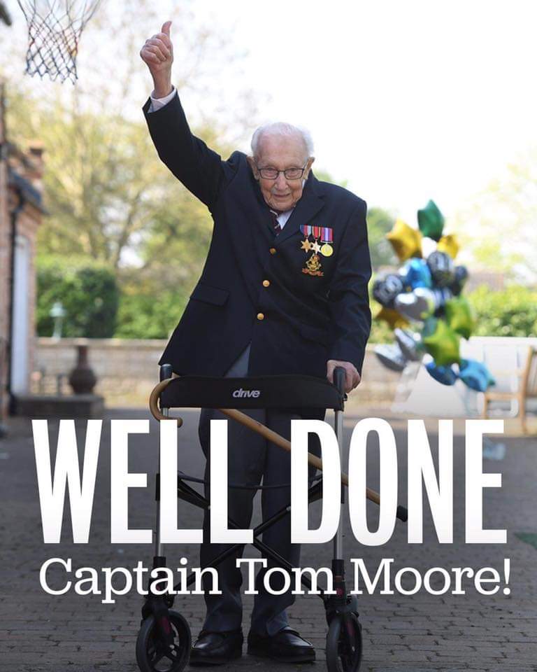 JunieTunes's tweet photo. What an amazing gentleman, he has restored my faith in #humanity, well done #CaptainTom you are a #HERO and a #legend
👏👏👏👏🇬🇧🏴󠁧󠁢󠁥󠁮󠁧󠁿
#stayingpositive #stayingsafe https://t.co/QoZ87ZEayf