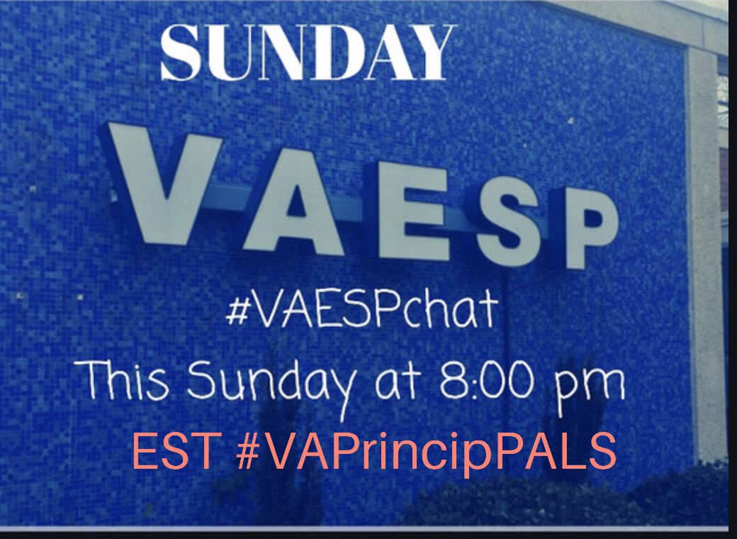 Dr. Andrew Buchheit (@andrewbuchheit) on Twitter photo #VAESPChat this Sunday <a href="/8pm/">8pm</a> EST. Topic: Distance Learning.<a href="/gcouros/">George Couros</a> <a href="/GustafsonBrad/">Dr. Brad Gustafson</a> <a href="/ToddWhitaker/">Todd Whitaker</a> <a href="/TechNinjaTodd/">Todd Nesloney</a> <a href="/sheehyrw/">Ryan Sheehy</a> <a href="/posickj/">Jay Posick</a> <a href="/PrincipalFrench/">Mark French</a> <a href="/markrendell31/">mark rendell</a> @mradamwelcome <a href="/ExcellenceInEd3/">Excellence In Educational Leadership</a> <a href="/Leadershipfreak/">Dan Rockwell</a> <a href="/JamesBa10124154/">James Baldwin</a> <a href="/efranksnaesp/">L. Earl Franks, Ed.D., CAE</a> <a href="/mrsdellis/">Deborah Ellis</a> <a href="/jtdouds/">Josh Douds</a> <a href="/DrFrischkorn/">Dr. Donald Frischkorn</a> #VAESPChat this Sunday <a href="/8pm/">8pm</a> EST. Topic: Distance Learning.<a href="/gcouros/">George Couros</a> <a href="/GustafsonBrad/">Dr. Brad Gustafson</a> <a href="/ToddWhitaker/">Todd Whitaker</a> <a href="/TechNinjaTodd/">Todd Nesloney</a> <a href="/sheehyrw/">Ryan Sheehy</a> <a href="/posickj/">Jay Posick</a> <a href="/PrincipalFrench/">Mark French</a> <a href="/markrendell31/">mark rendell</a> @mradamwelcome <a href="/ExcellenceInEd3/">Excellence In Educational Leadership</a> <a href="/Leadershipfreak/">Dan Rockwell</a> <a href="/JamesBa10124154/">James Baldwin</a> <a href="/efranksnaesp/">L. Earl Franks, Ed.D., CAE</a> <a href="/mrsdellis/">Deborah Ellis</a> <a href="/jtdouds/">Josh Douds</a> <a href="/DrFrischkorn/">Dr. Donald Frischkorn</a>