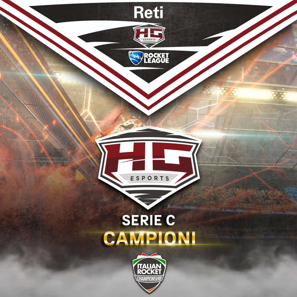 HGEsportsASD's tweet photo. Campioni di Serie C @IRC_RL🥇🏆! Il team Hg Rising ottiene così la promozione in Serie B🤩!

Siamo orgogliosi dei nostri ragazzi, dell'ottimo percorso seguito durante l'intera stagione👏!

Forza Hg, fantastici @xMike00 @_DreamsRL @ItzAleRL!

#canyoustopthehurricane 🌪️ #retispa https://t.co/lmNNkyWT9G