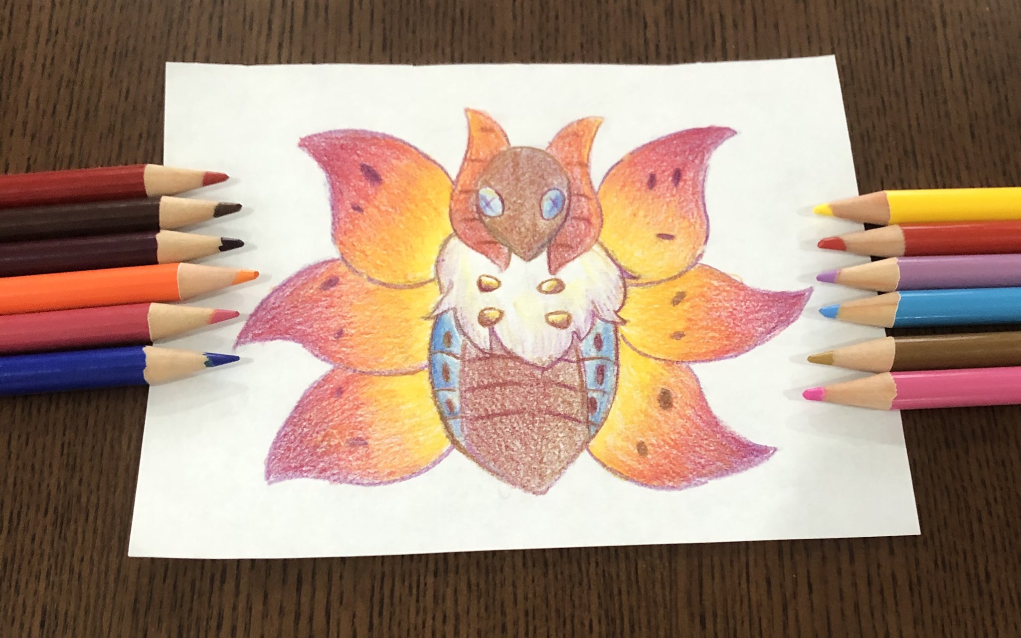 はらぺこ ウルガモス Bw2の相棒ポケモン 名前はもみじ 旅パで虫統一使ってた時の最強ポケモンでした 好きすぎて見ずに描けるようにもなった 孵化作業でお世話になるけど相手にすると怖いポケモン 舞われて負けたことも多々経験あり 思い出