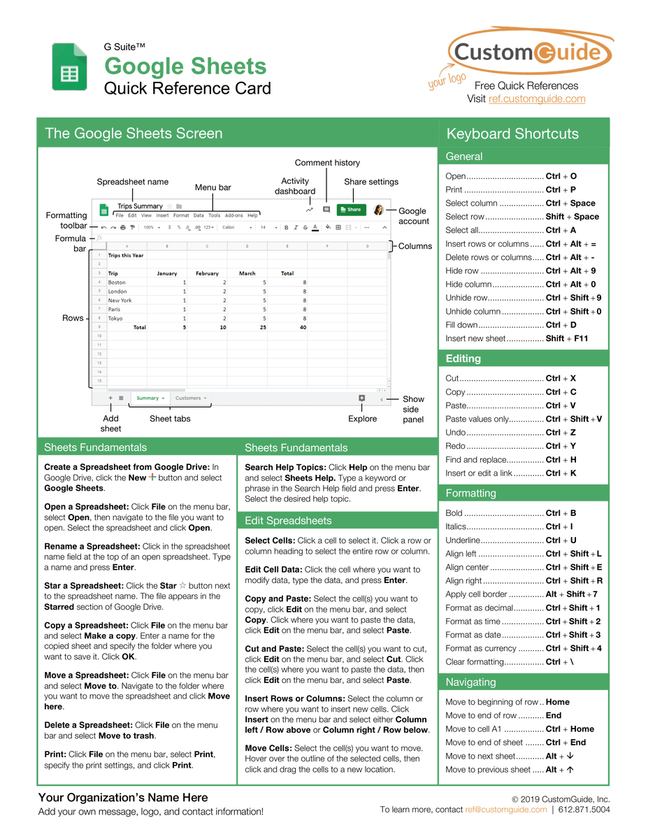 Google Sheets Quick Reference Guide 
#remotelearning