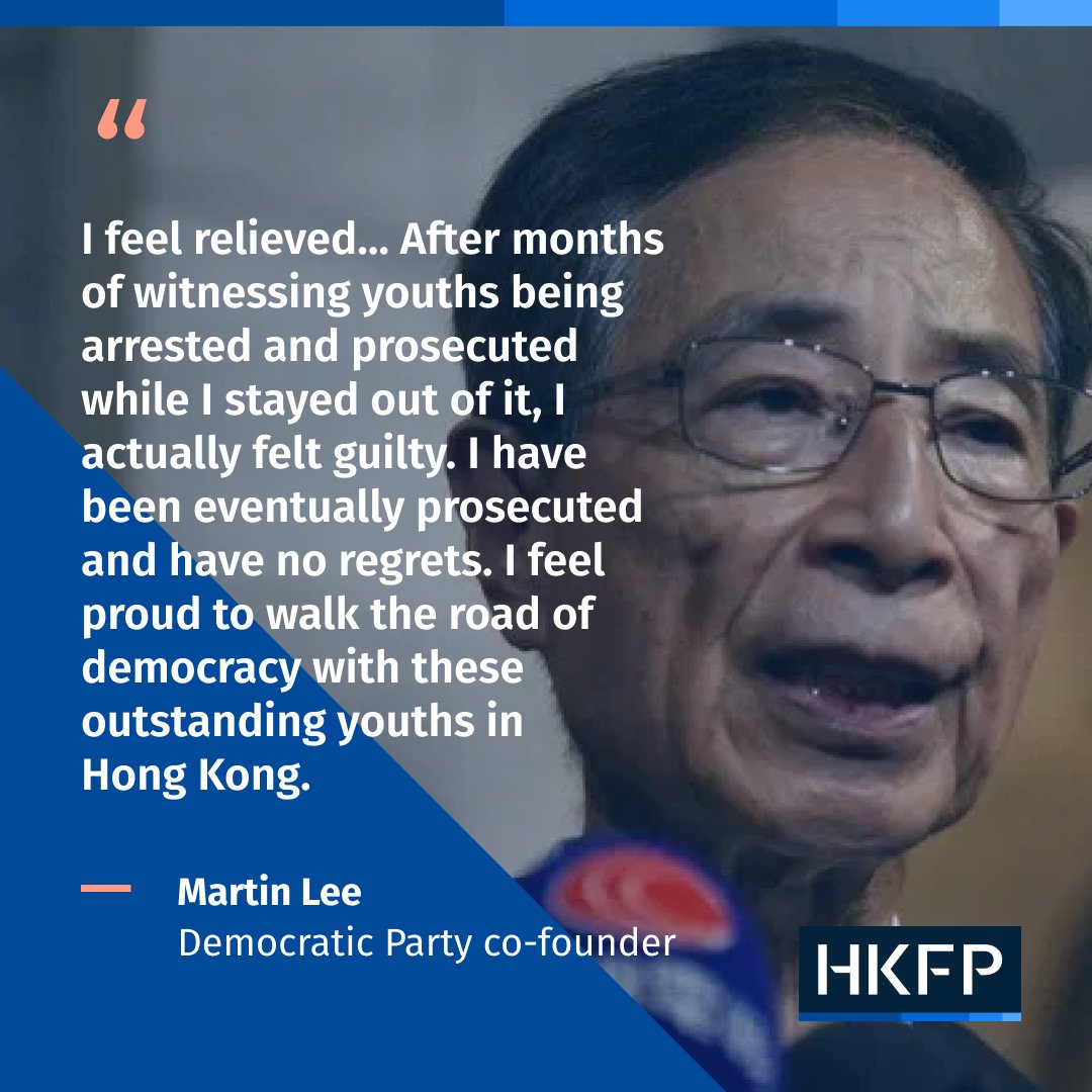 Hong Kong Free Press HKFP o­n Twitter: "“I feel relieved," said 81 ...