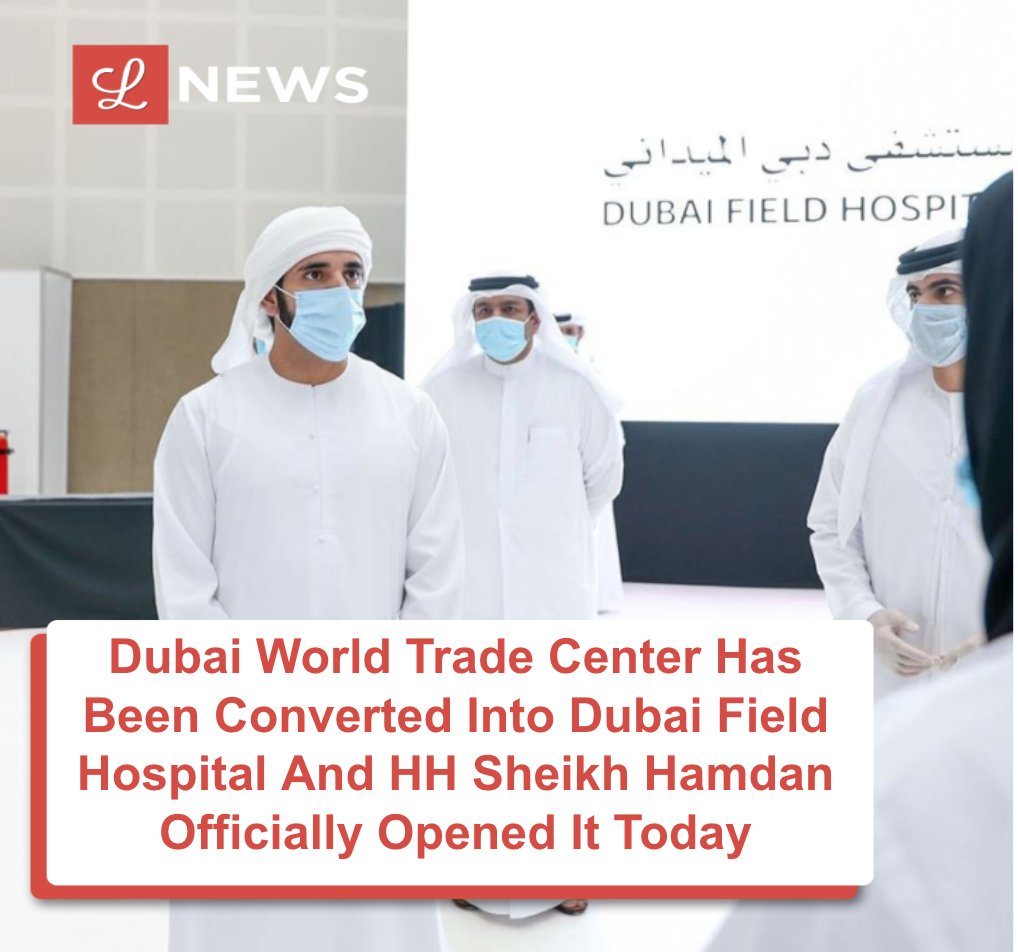 lovindubai's tweet photo. Sheikh Hamdan Bin Mohammed Bin Rashid Al Maktoum, Crown Prince of Dubai and Chairman of Dubai Executive Council officially opens Dubai Field Hospital at DWTC today. https://t.co/PDsLkQVRyN