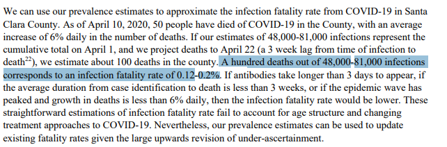 Point three: this ongoing thesis of a huge, huge, huge number of untested positives, and a very low death rate--is inconsistent with much more salient and clear evidence, like the actual deaths in New York or Lombardy.