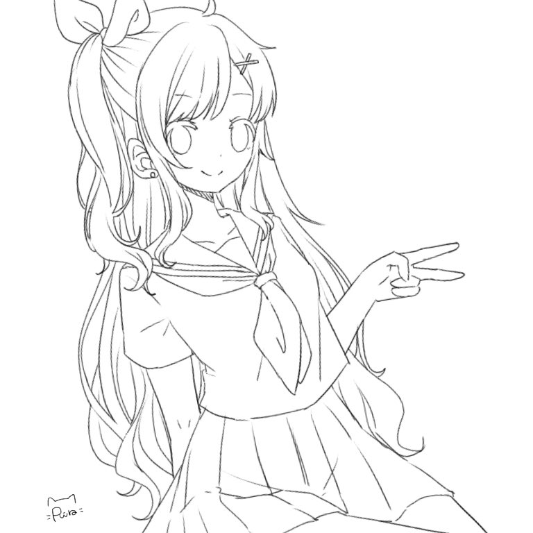 Rira アイビスには載せてたけど Twitterでアップしてなかった線画たち バニーガールだけ顔修正しました アイビス フリー線画 線画を晒すと誰かが色を塗ってくれるかもしれない 塗り絵 オリジナルイラスト T Co Inzqboehqa Twitter