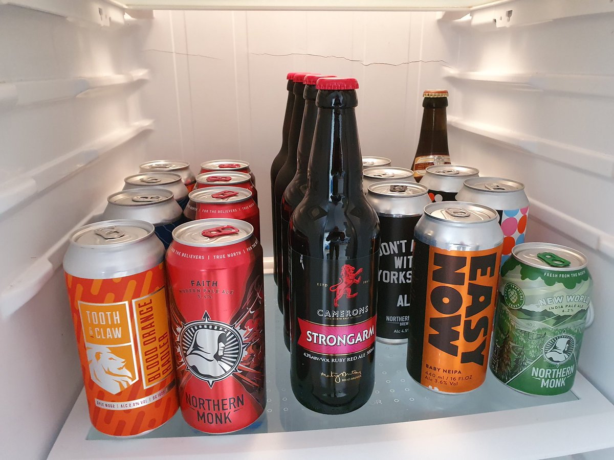 Fridge of joy restocked for a very exclusive birthday party at The Staying Inn tonight. Thanks to @CameronsBrewery @NMBCo @WeAreBadCo @ToothClawBrew for recent deliveries.