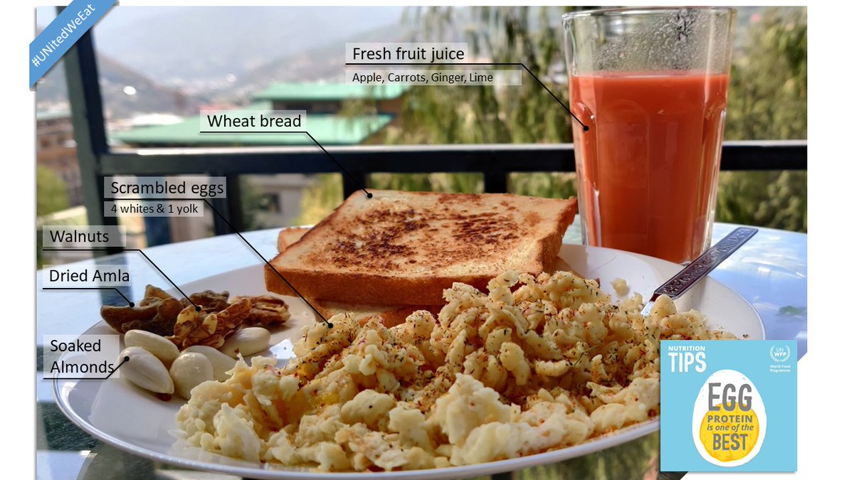 Manasi_ST's tweet photo. Nutritious start to a beautiful day in 🇧🇹 #UNitedWeEat  #UNBhutan4COVID19 #HealthyAtHome @WFP @WFPAsiaPacific @unbhutan Invite @AzusaKubota @GopiChandraKha2 @arunkapur to share your nutritious meal stories with us https://t.co/L1JyHA88GN