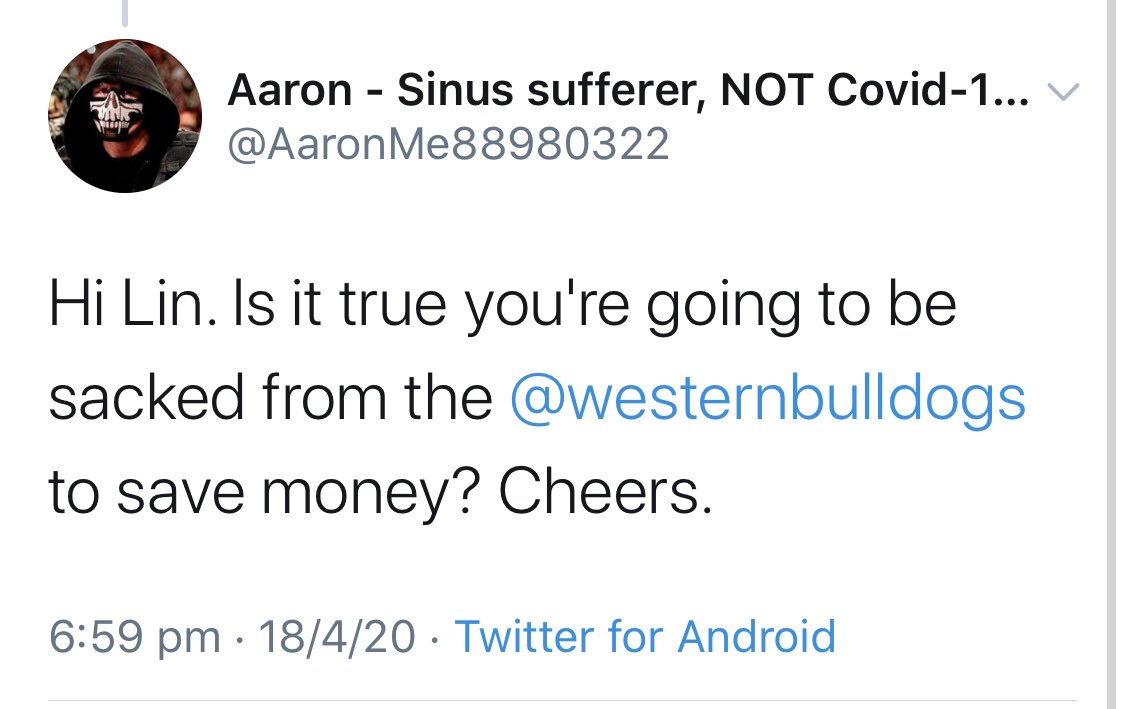 I actually don’t understand what people get out of this?
So many people have lost jobs which would have consequently taken an unknowing toll on their mental health, I would assume it’s affected this person or someone they know