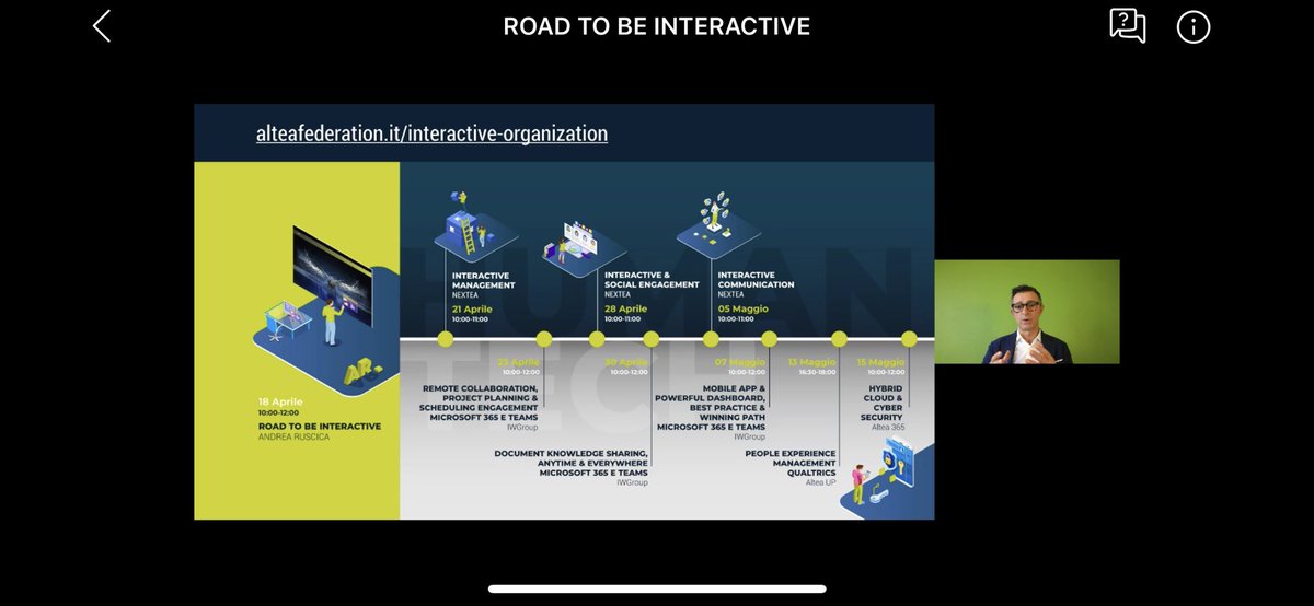 AnnaLigabue's tweet photo. Da #smartworking a INTERACTIVE ORGANIZATION. Oggi il primo Webinar di @aruscica . Segue un ciclo di Webinar gratuiti —> https://t.co/Dj1yd89u80 Scegli sulla timeline i tuoi preferiti e iscriviti.
#interactiveorganization #webinar #neverstop #alteafederation https://t.co/lydcL5RhjQ