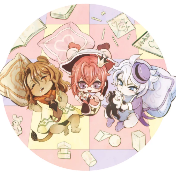 3寮長をバブ化させた時の副寮長(+フロイド)の反応

#twst_BL 