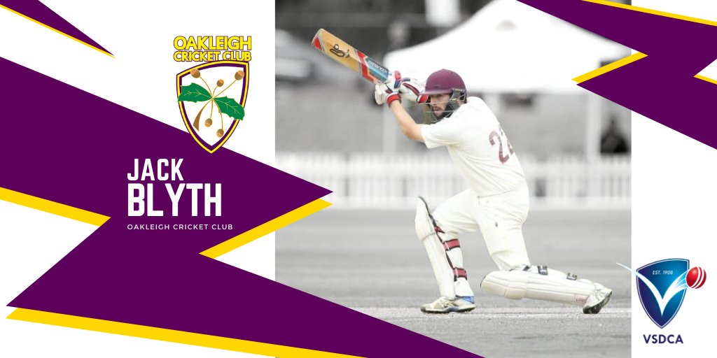 <a href="/OakleighCC/">Oakleigh CC</a> is excited to announce Jack Blyth has joined the #purpleandgold for the 2020/21 season. Jack joins us from <a href="/fitzdonc/">Fitzroy Doncaster CC</a>, where he starred for the Lions as an opening batsman in their back-to-back <a href="/vicpremcricket/">Vic Premier Cricket</a> Premierships.

Welcome to the Oaks, Jack!