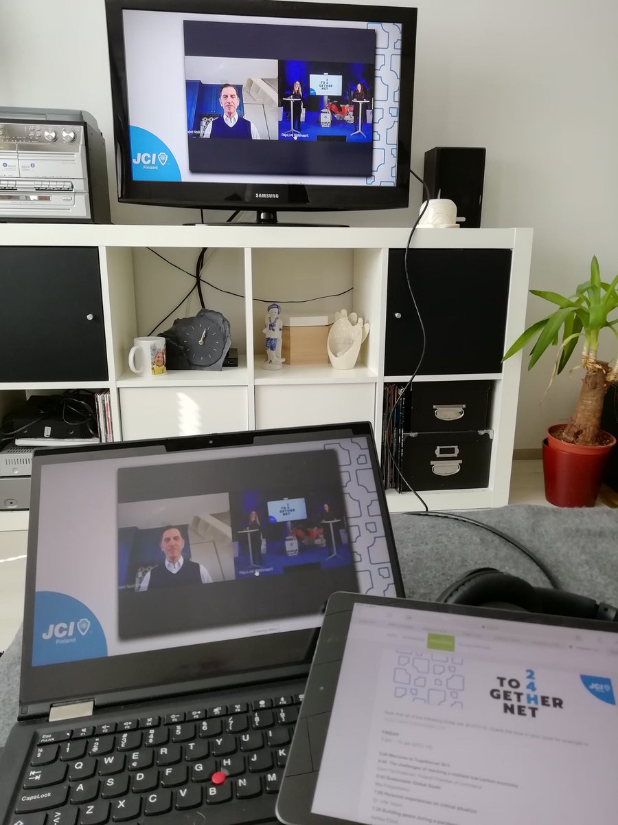 timnask80's tweet photo. 24 hours of keynotes and training in #togethernet24h by @JCIFinland. #selfdevelopment #inspiration #coronadoesnotstopus #koronaeipysäytä #jcicc #hobby https://t.co/GOB1RgXqU4
