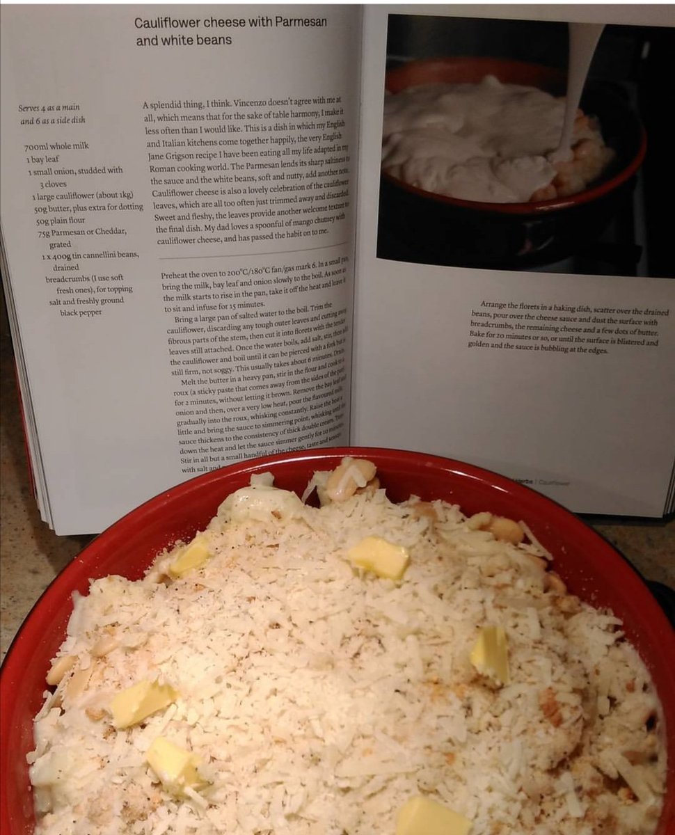 Bobbiemlryan's tweet photo. Here's Cauliflower Cheese with Parmesan & White Beans from #TwoKitchens by @racheleats published by @headlinepg #DubrayDishes https://t.co/CjbApwzIm7