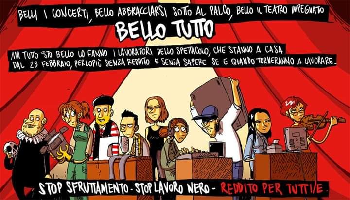 E se non potessimo più incontrarci?
Tu lo vorresti un mondo senza arte?
Lavoratrici e lavoratori dello spettacolo sono a casa, senza tutele e senza futuro, fino a data da destinarsi. Chiediamo al Governo di aiutarci. E tu? #seiconnoi? #attricieattoriuniti #iononsonoinutile