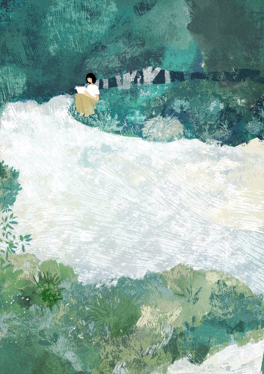 「#絵描き繋がれ 
植物と水のあるところが好きです

ありがとう?@umotyu 」|いとうみゆき🚐車旅中のイラスト