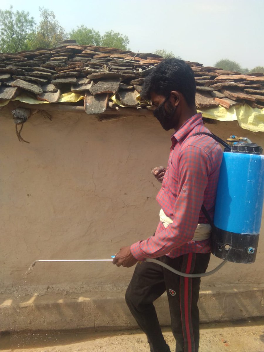 Zila Chitrakoot ke GP's me safai karmchariyo dwara niymit sanitize ka kary kiya ja rha hai.
