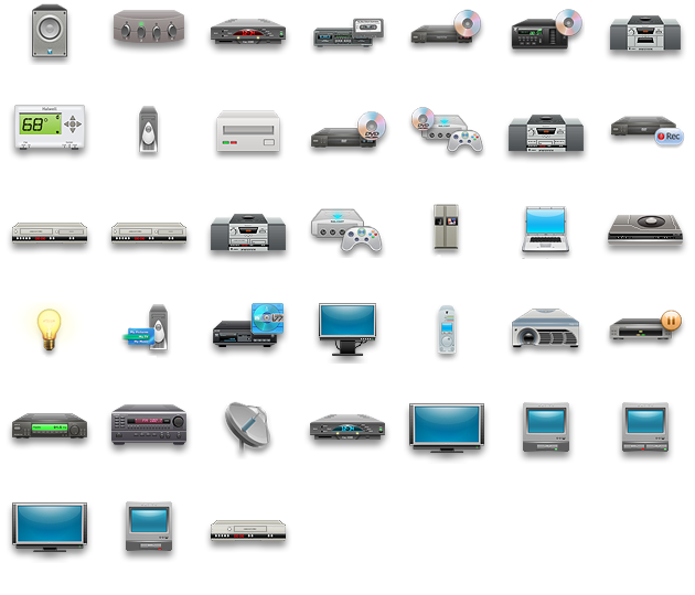 Here's the icons for devices it can control.I like the really old-looking laserdisc player, and the TOTALLY NOT A DREAMCAST video game console