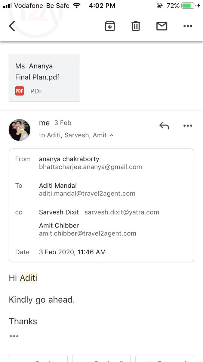 Ananya_Chakra's tweet photo. Further to this there was only confirmation was given to book the land cost, but no booking was done by @YatraOfficial &amp; shared with us and they penalize us with an hefty amount @PMOIndia @OTOAI_India @TAAI1951 https://t.co/JAjMdnVqd8