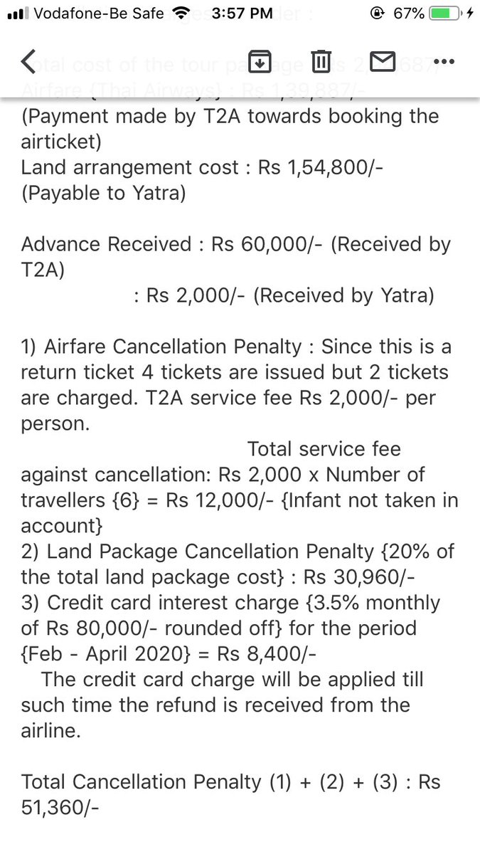 Ananya_Chakra's tweet photo. Further to this there was only confirmation was given to book the land cost, but no booking was done by @YatraOfficial &amp; shared with us and they penalize us with an hefty amount @PMOIndia @OTOAI_India @TAAI1951 https://t.co/JAjMdnVqd8