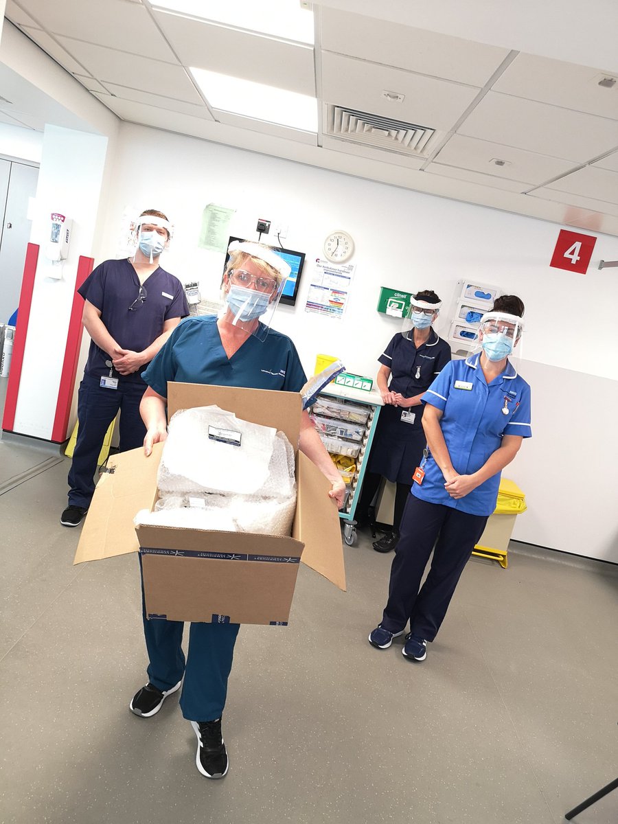 #TeamED <a href="/LancsHospitals/">Chorley & Royal Preston</a> would like to say a massive thank you to Lyndhurst Precision for their very generous donation of 10 visors #grateful #donation #Covid19UK <a href="/lyndhurst_pe/">Lyndhurst Precision</a>