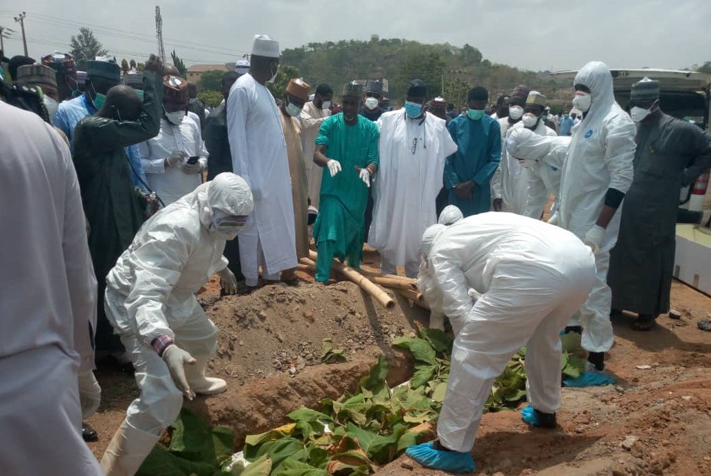 Late Abba Kyari laid to rest; Social Distancing rules totally Disregarded