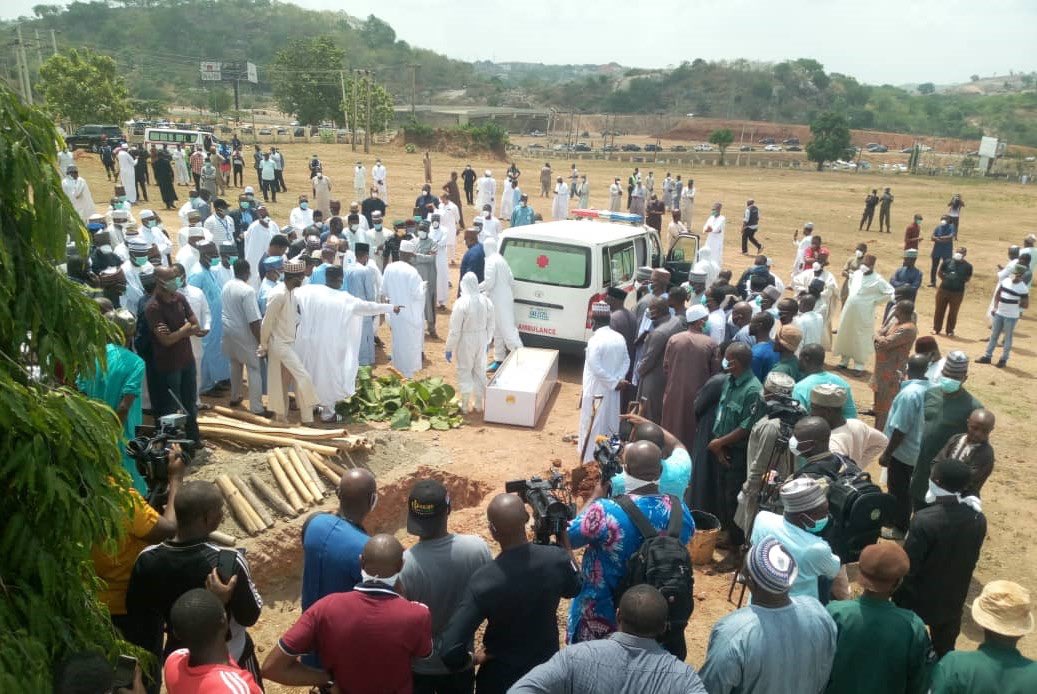 Late Abba Kyari laid to rest; Social Distancing rules totally Disregarded